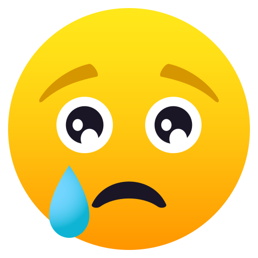 Crying Face as drawn by JoyPixels in 5.5