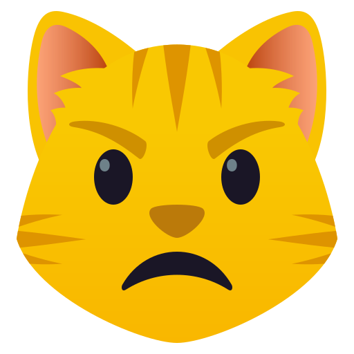 Pouting Cat as drawn by JoyPixels in 5.5