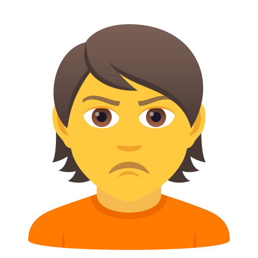 Person Pouting as drawn by JoyPixels in 5.5