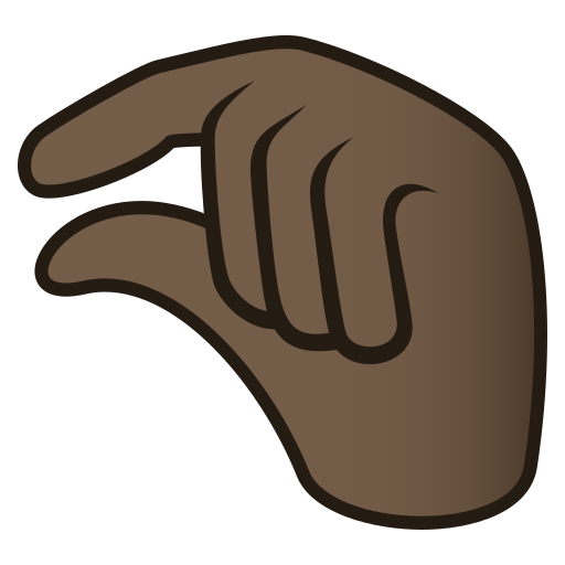 Pinching Hand: Dark Skin Tone, the previous design