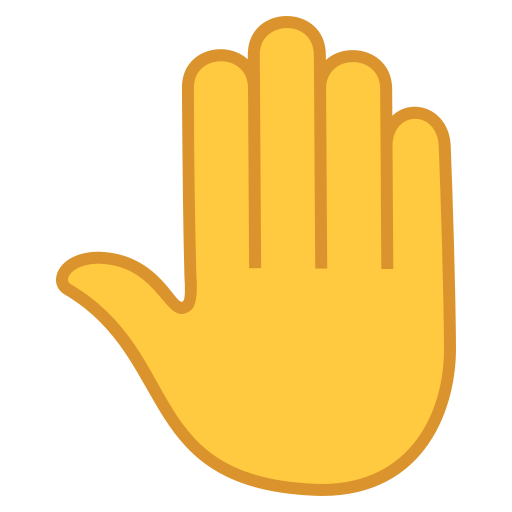 Raised Back of Hand as drawn by JoyPixels in 5.5