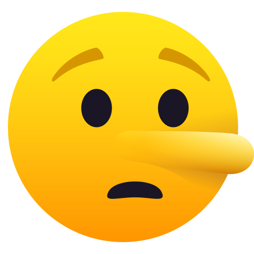 Lying Face as drawn by JoyPixels in 5.5
