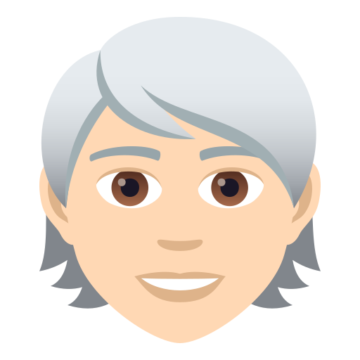 Person: Light Skin Tone, White Hair, the design in this release