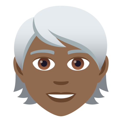 Person: Medium-Dark Skin Tone, White Hair, the design in this release