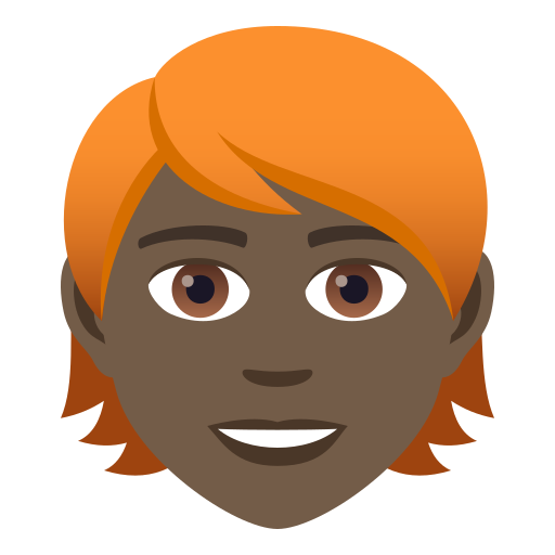 Person: Dark Skin Tone, Red Hair, the design in this release