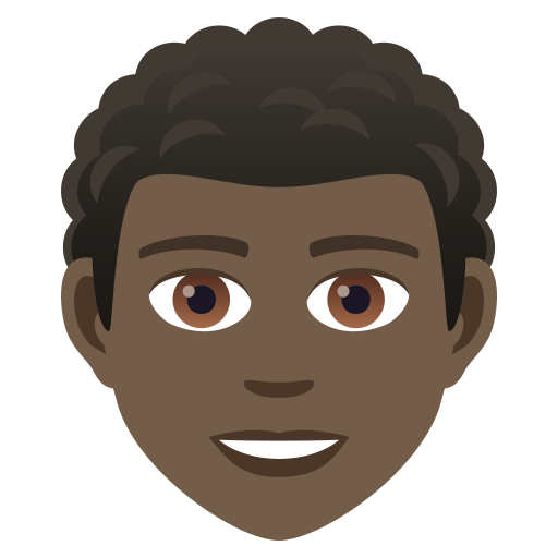 Person: Dark Skin Tone, Curly Hair, the design in this release