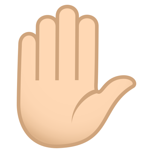 Raised Hand: Light Skin Tone, the previous design