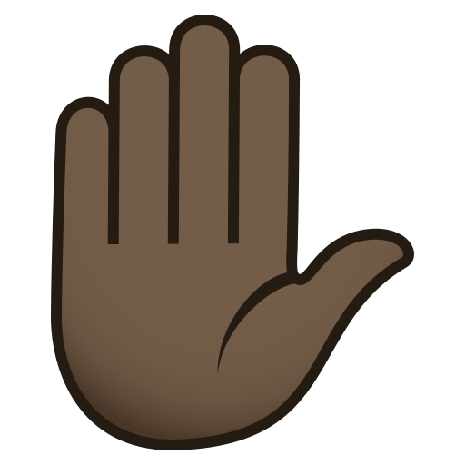 Raised Hand: Dark Skin Tone, the previous design