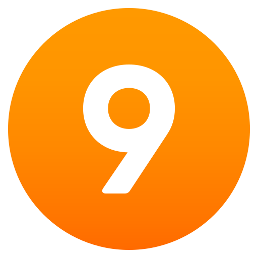 Digit Nine as drawn by JoyPixels in 5.5