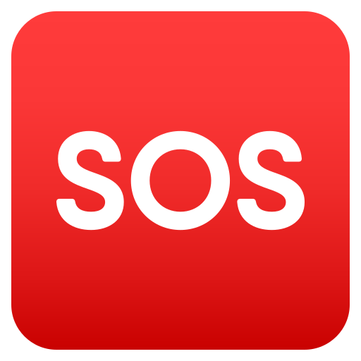 SOS Button as drawn by JoyPixels in 6.0
