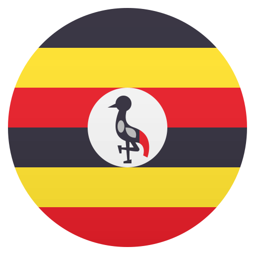 Flag: Uganda as drawn by JoyPixels in 6.0
