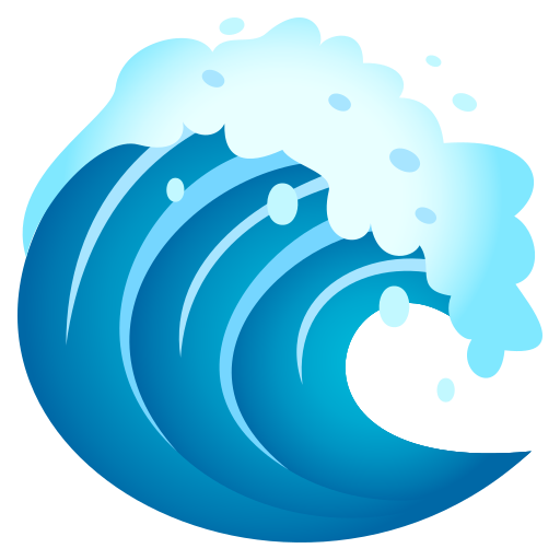 Water Wave as drawn by JoyPixels in 6.0