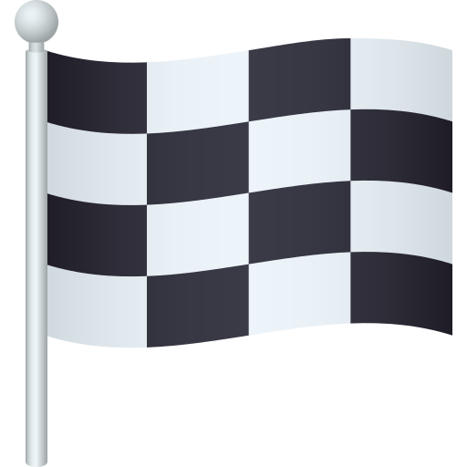 Chequered Flag as drawn by JoyPixels in 6.0