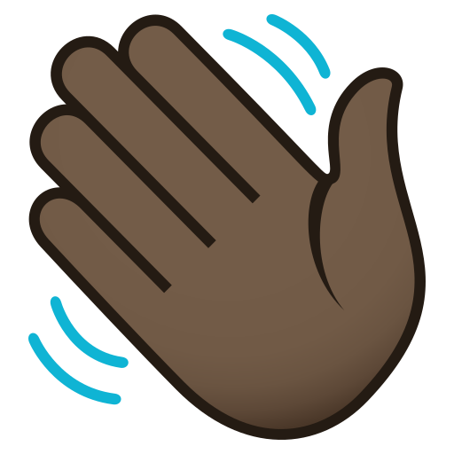 Waving Hand: Dark Skin Tone, the design in this release