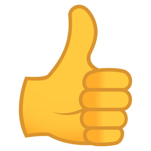 Thumbs up as drawn by JoyPixels in 6.0