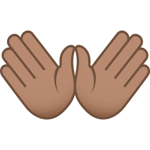 Open Hands: Medium Skin Tone as drawn by JoyPixels in 6.0