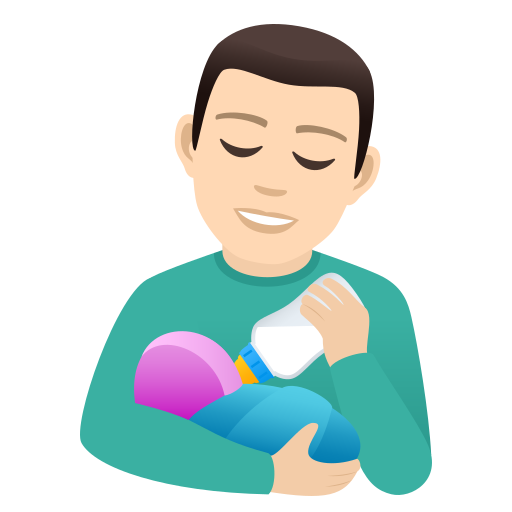 Man Feeding Baby: Light Skin Tone, the design in this release