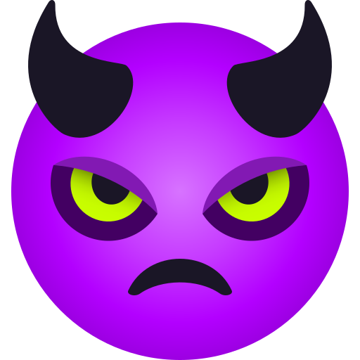 Angry Face with Horns as drawn by JoyPixels in 6.0