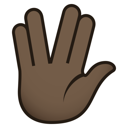 Vulcan Salute: Dark Skin Tone, the design in this release