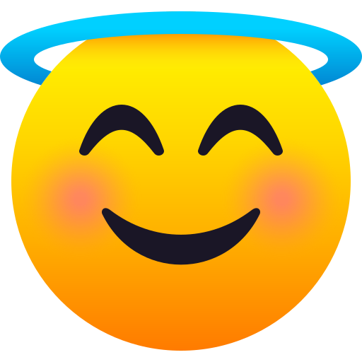Smiling Face with Halo as drawn by JoyPixels in 6.0