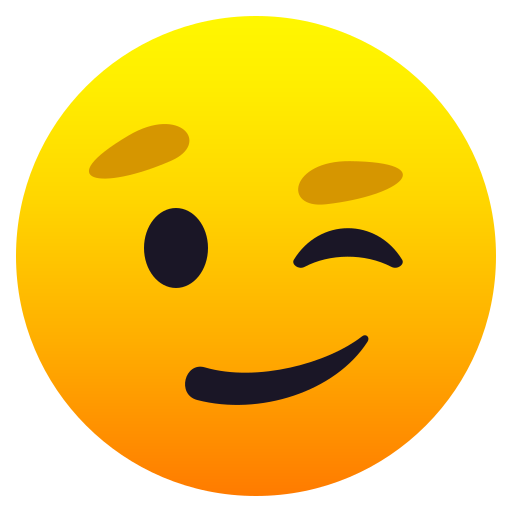 Winking Face as drawn by JoyPixels in 6.0