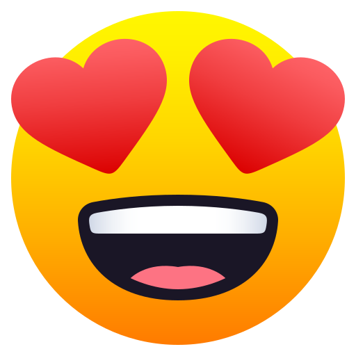 Smiling Face with Heart-Eyes as drawn by JoyPixels in 6.0