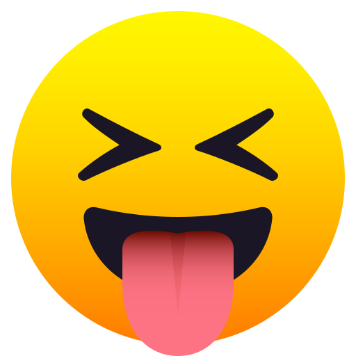 Squinting Face with Tongue as drawn by JoyPixels in 6.0