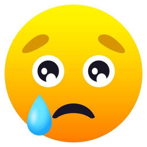 Crying Face as drawn by JoyPixels in 6.0