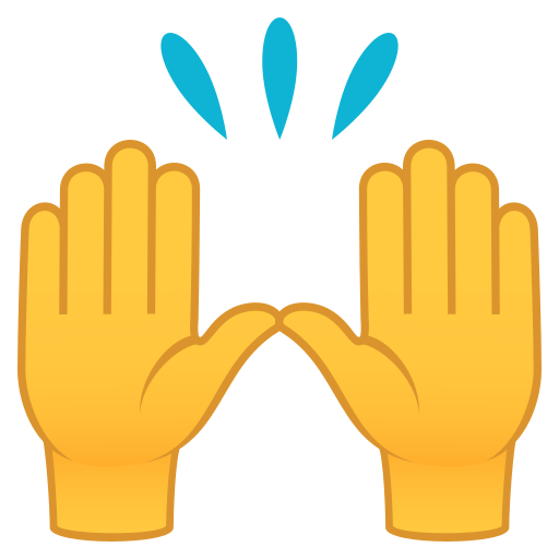 Zwei Erhobene Handflächen as drawn by JoyPixels in 6.0