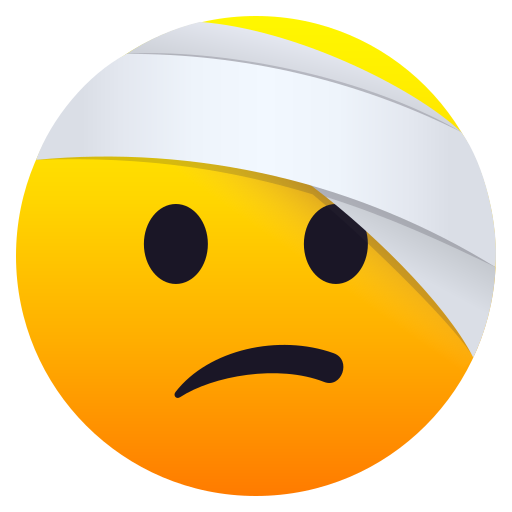 Gesicht Mit Kopfverband as drawn by JoyPixels in 6.0