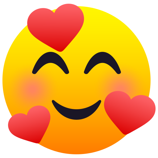 Smiling Face with Hearts as drawn by JoyPixels in 6.0
