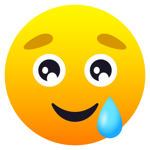 Smiling Face with Tear as drawn by JoyPixels in 6.0