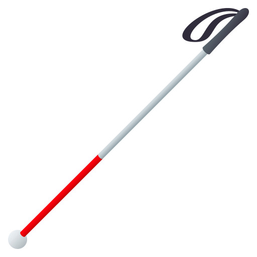 White Cane as drawn by JoyPixels in 6.0