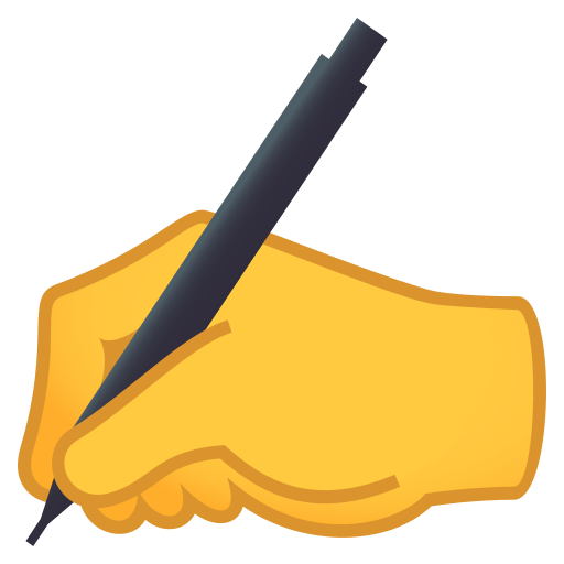 Writing Hand as drawn by JoyPixels in 6.0