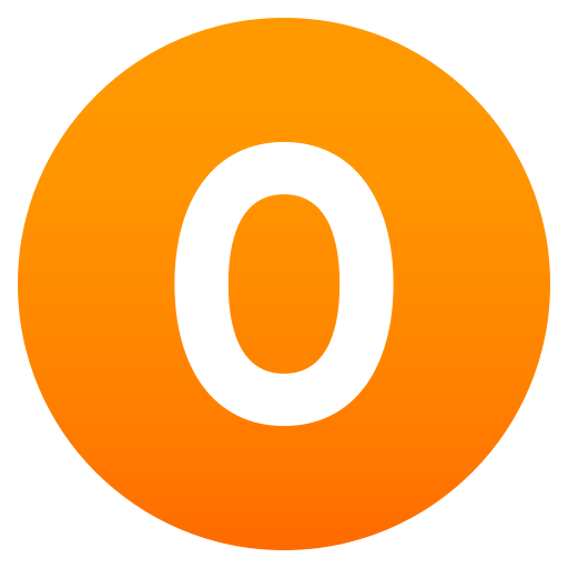 Digit Zero as drawn by JoyPixels in 6.0