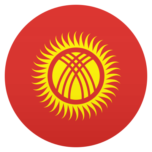 Flag: Kyrgyzstan as drawn by JoyPixels in 6.5