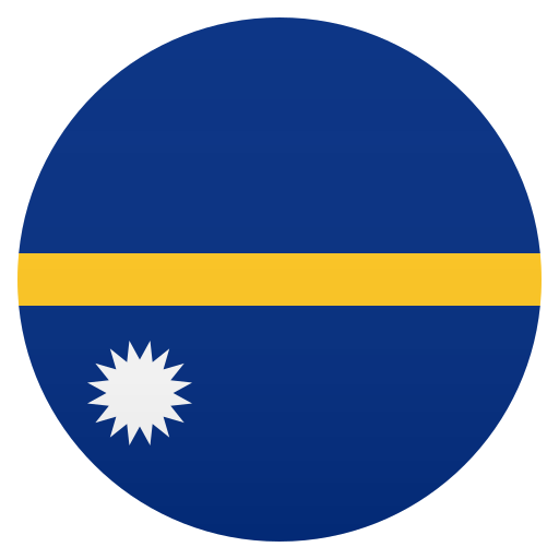 Flag: Nauru as drawn by JoyPixels in 6.5
