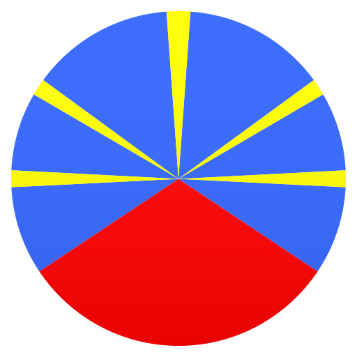 Flag: Réunion as drawn by JoyPixels in 6.5