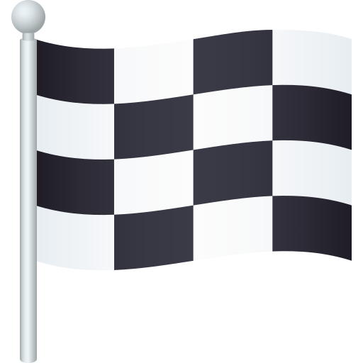 Chequered Flag as drawn by JoyPixels in 6.5