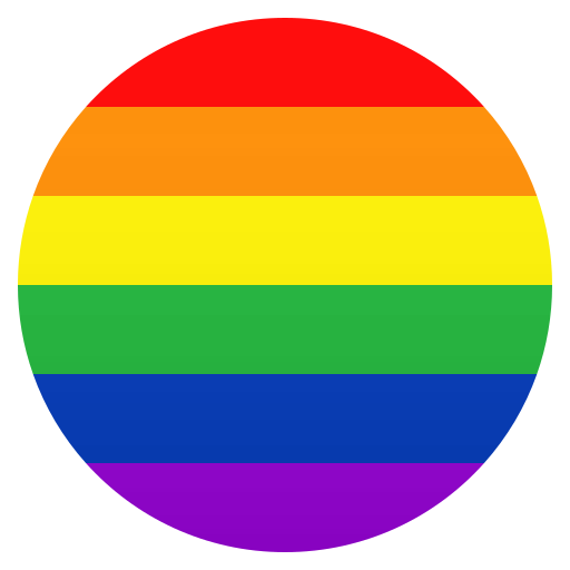Rainbow Flag as drawn by JoyPixels in 6.5