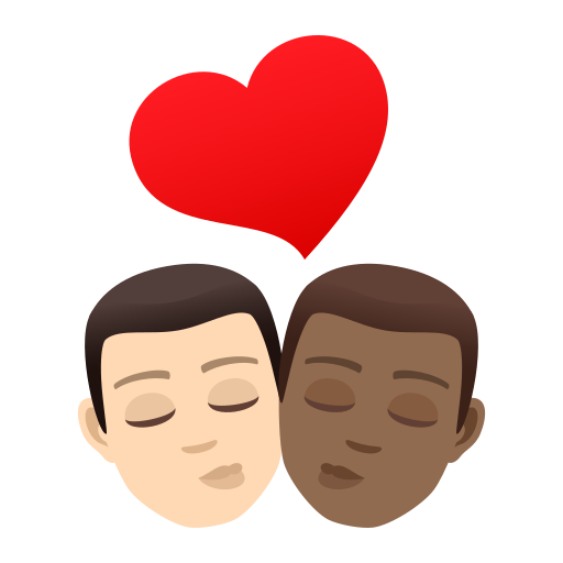 Kiss: Man, Man, Light Skin Tone, Medium-Dark Skin Tone, the design in this release