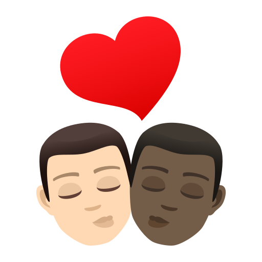 Kiss: Man, Man, Light Skin Tone, Dark Skin Tone, the design in this release