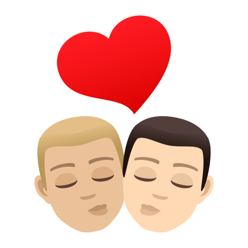 Kiss: Man, Man, Medium-Light Skin Tone, Light Skin Tone, the design in this release