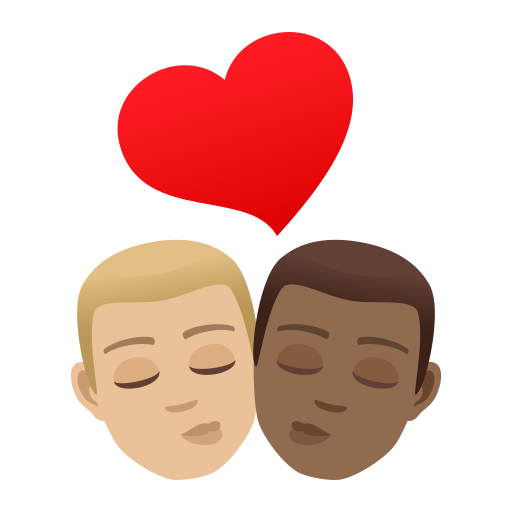 Kiss: Man, Man, Medium-Light Skin Tone, Medium-Dark Skin Tone, the design in this release