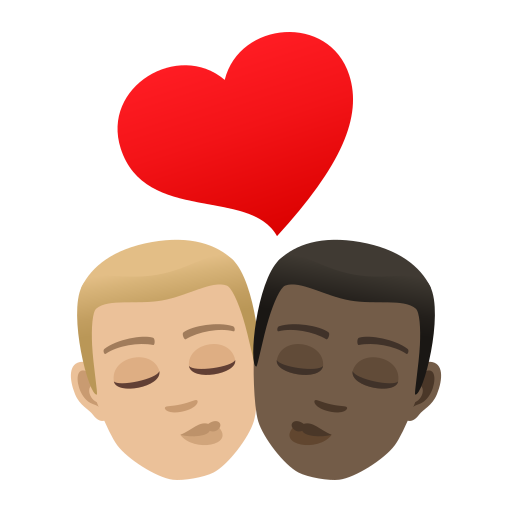 Kiss: Man, Man, Medium-Light Skin Tone, Dark Skin Tone, the design in this release