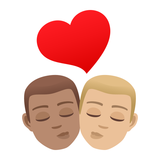 Kiss: Man, Man, Medium Skin Tone, Medium-Light Skin Tone, the design in this release