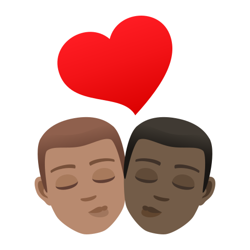 Kiss: Man, Man, Medium Skin Tone, Dark Skin Tone, the design in this release