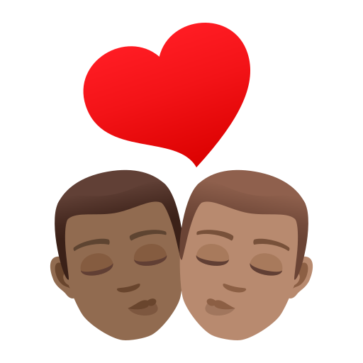 Kiss: Man, Man, Medium-Dark Skin Tone, Medium Skin Tone, the design in this release