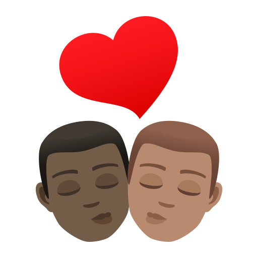 Kiss: Man, Man, Dark Skin Tone, Medium Skin Tone, the design in this release