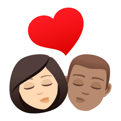 Kiss: Woman, Man, Light Skin Tone, Medium Skin Tone, the design in this release